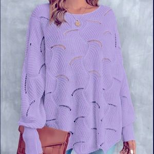 Lavender Cable Knit Oversized Sweater EUC
